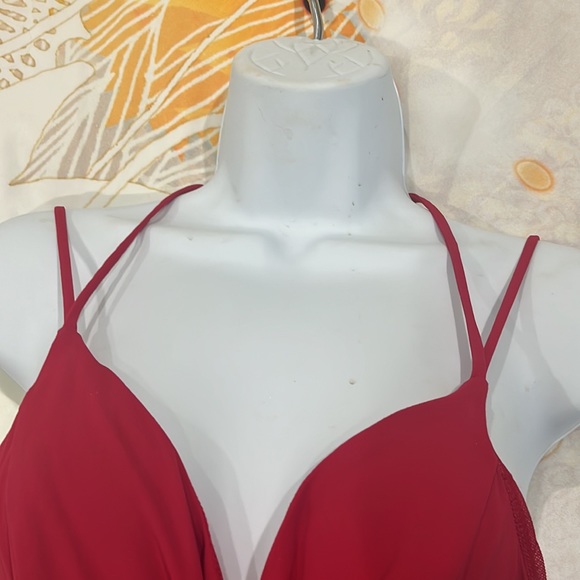 Stunning Red Dress Flowy georgette Asymmetrical Hemline XS - Picture 7 of 8